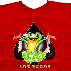Youth Rainforest Cafe Kids Las Vegas Frog Graphic T Shirt Red Cotton Size S 6/7